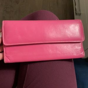 Pink Italian leather wallet